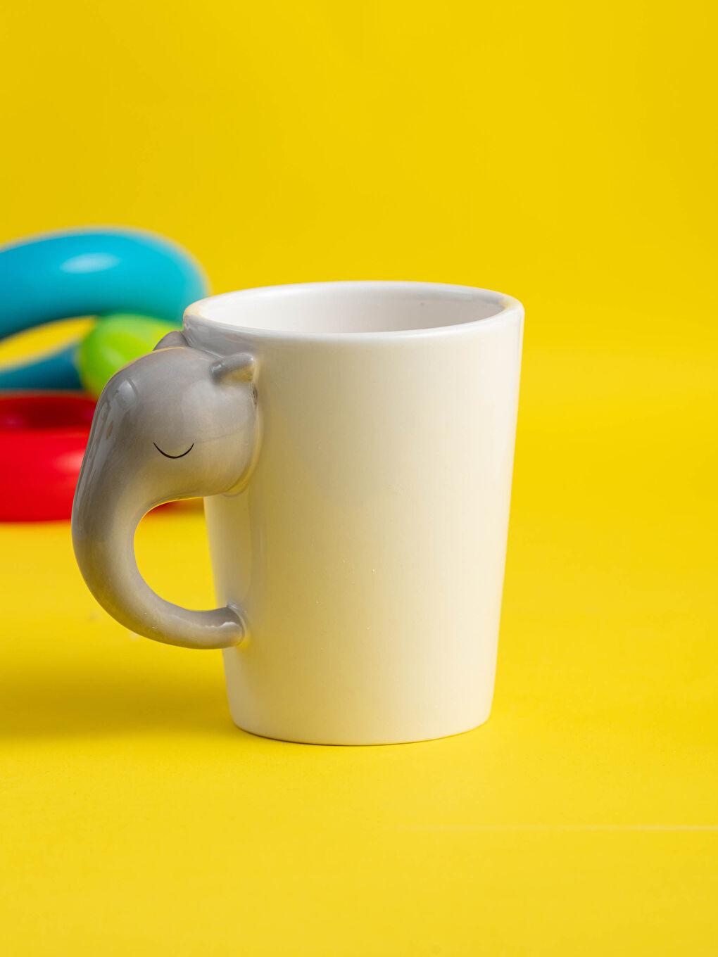 Karışık Fil Figürlü Seramik Kupa Bardak 392 ml-1