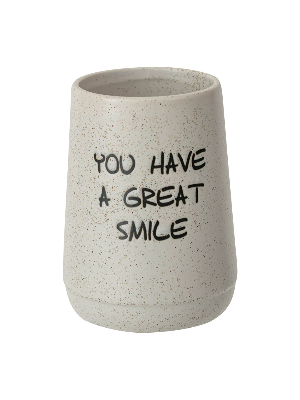 Slogan Printed Ceramic Toothbrush Holder 8x10 Cm-2