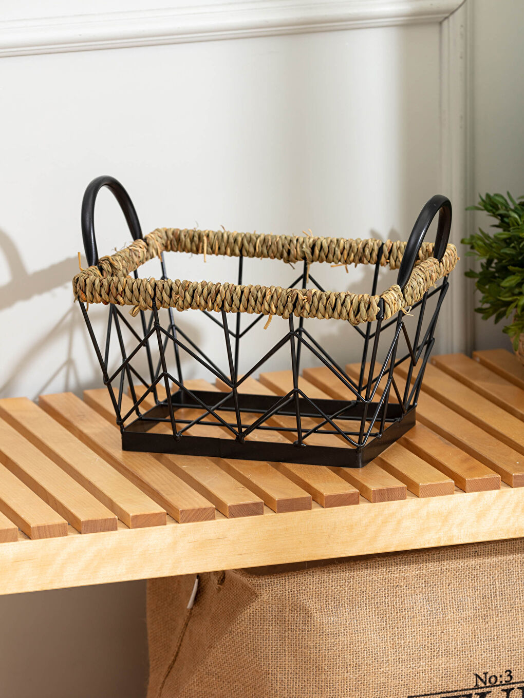 Siyah Metal Organizer Sepet 19x25x15 cm-1