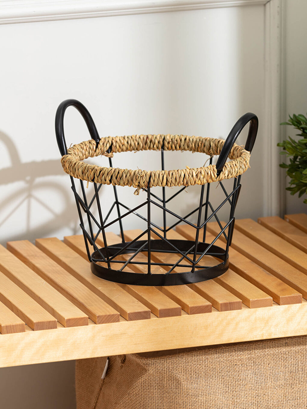 Siyah Metal Tel Organizer Sepet 17x15 cm-1