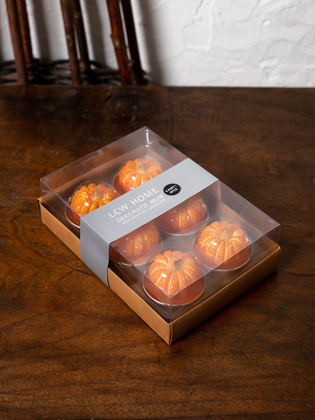 6-Piece Pumpkin Decorative Candle 4 Cm-2