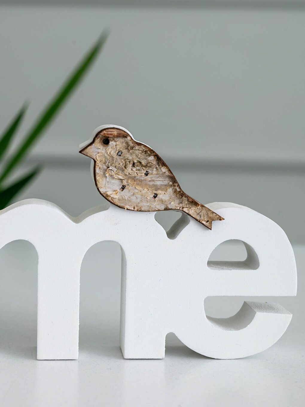 Beyaz Ahşap Dekoratif Masa Süsü-1