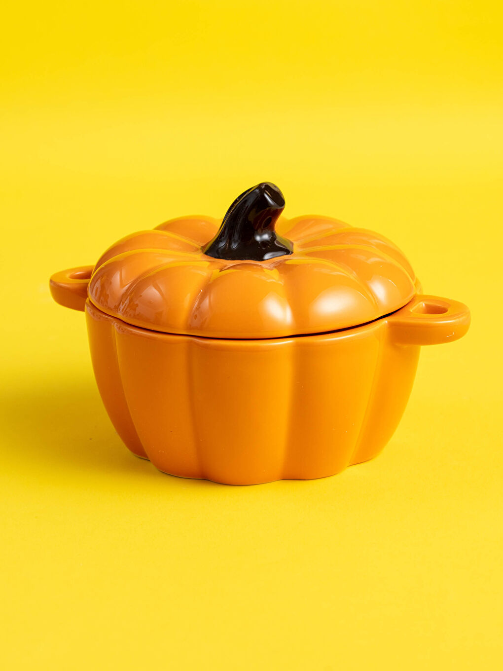 LCW HOME Pumpkin Shaped Ceramic Bowl With Lid 6x6x5 Cm -W11363Z8-CSX