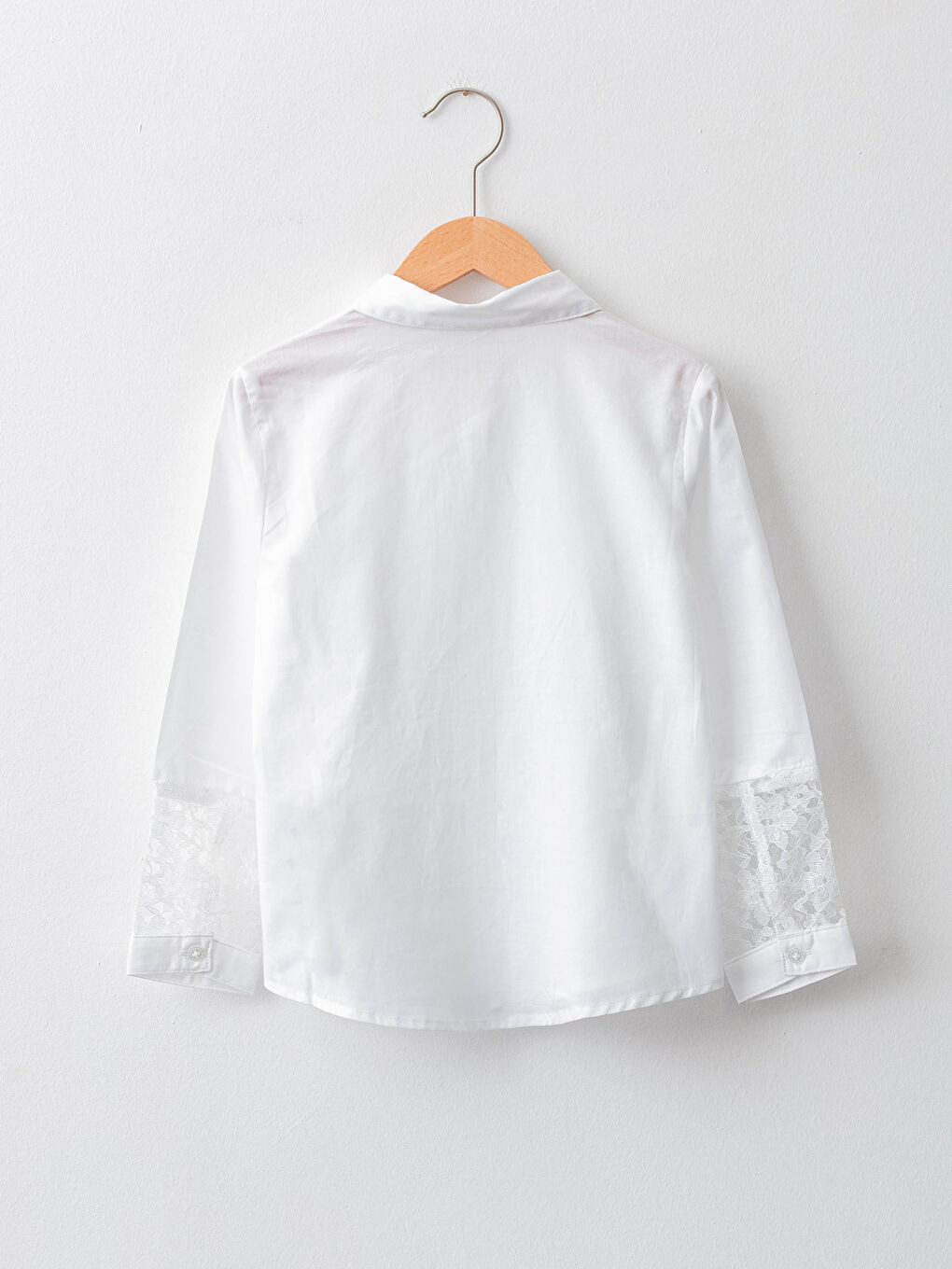 LCW Kids Ruffle Detailed Long Sleeve Poplin Girl Shirt -W11381Z4-R9K