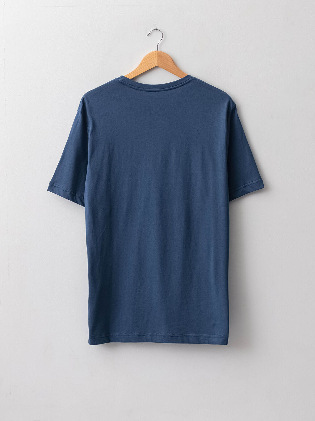 Lacivert Bisiklet Yaka Kısa Kollu Basic Erkek Tişört-6