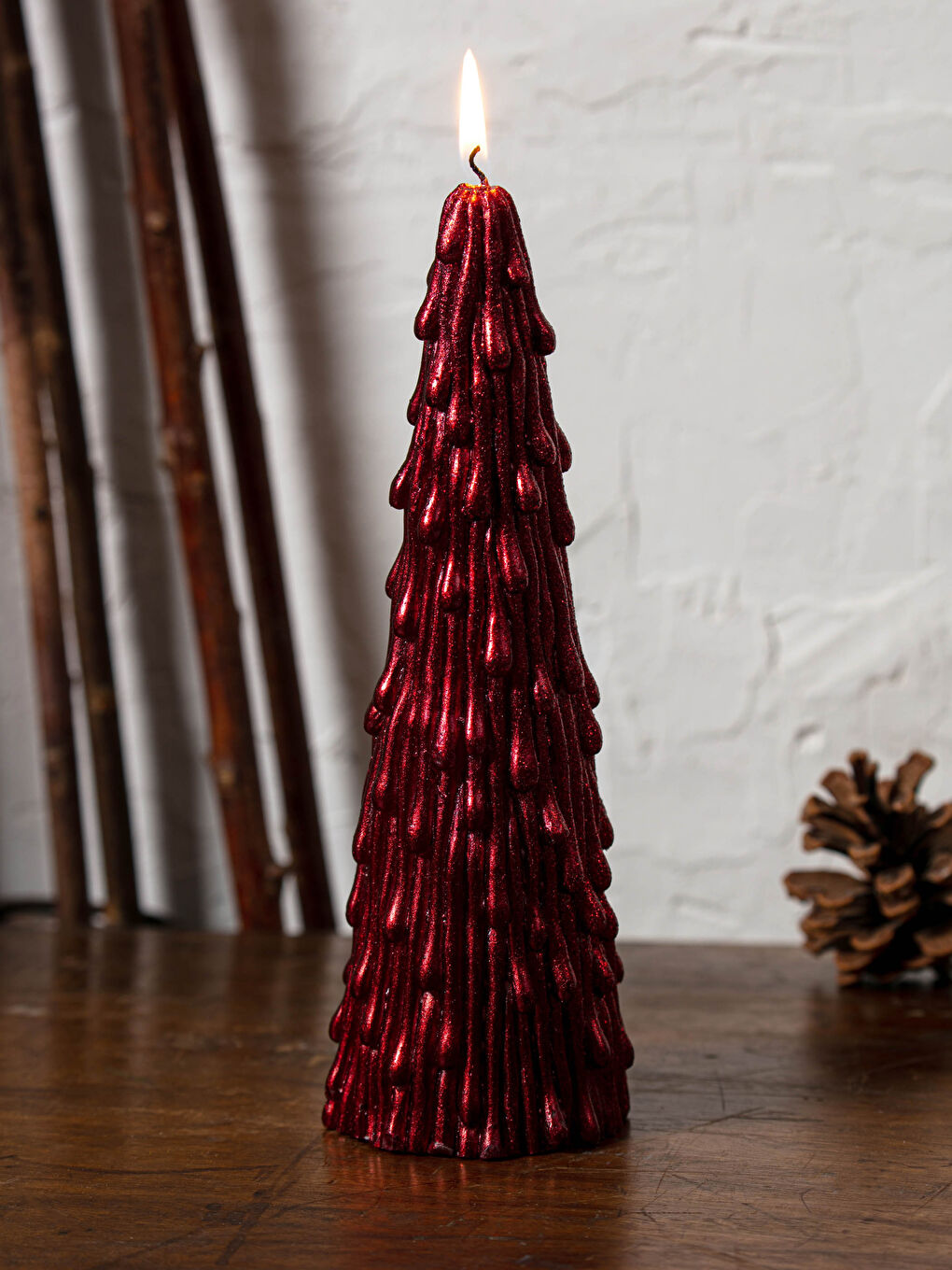 LCW HOME Christmas Themed Pine Tree Decorative Candle 20 Cm -W11431Z8-LTQ