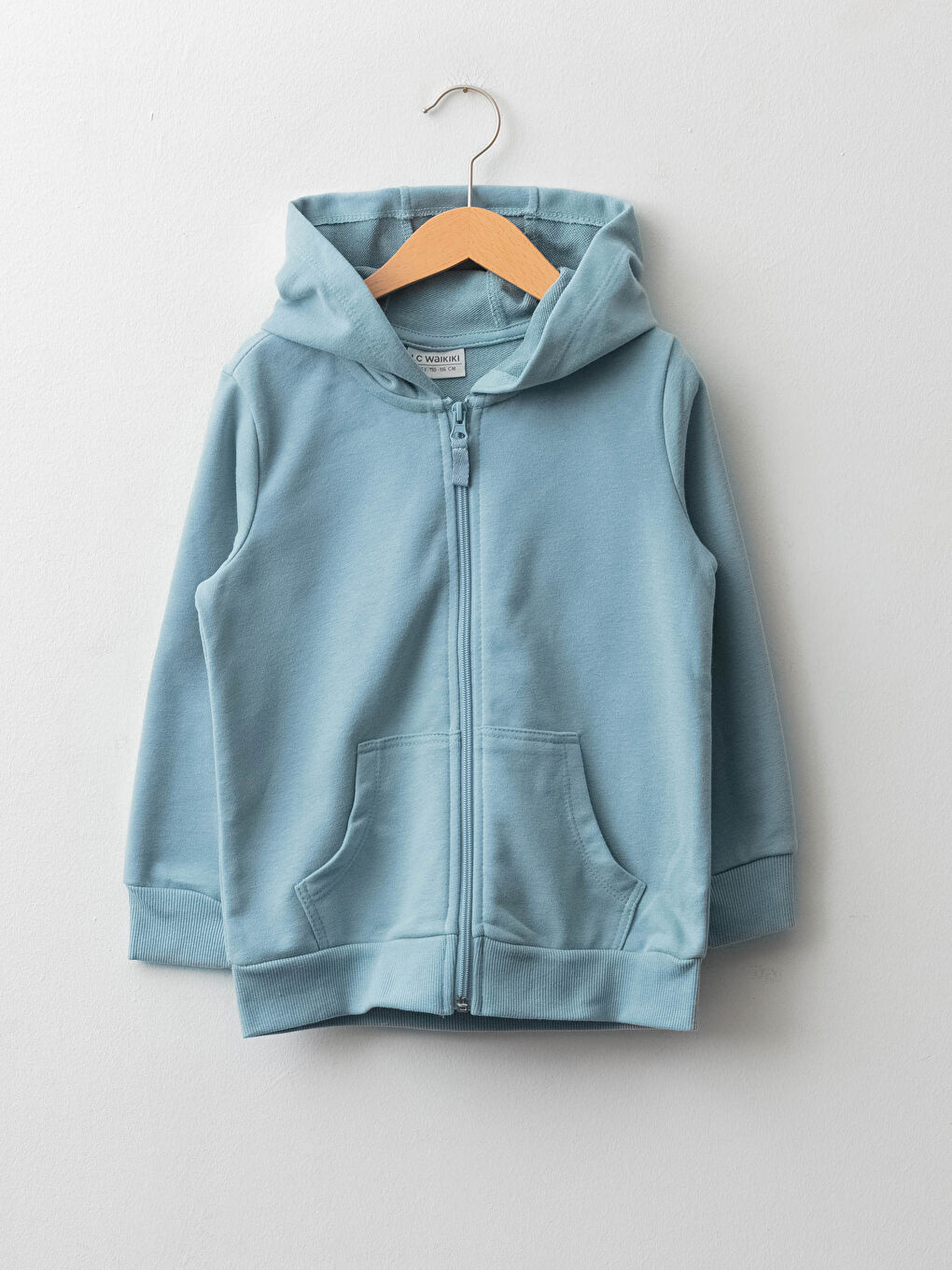 LCW Kids Hooded Basic Long Sleeve Girls' Zippered Sweatshirt -W11495Z4-GG3