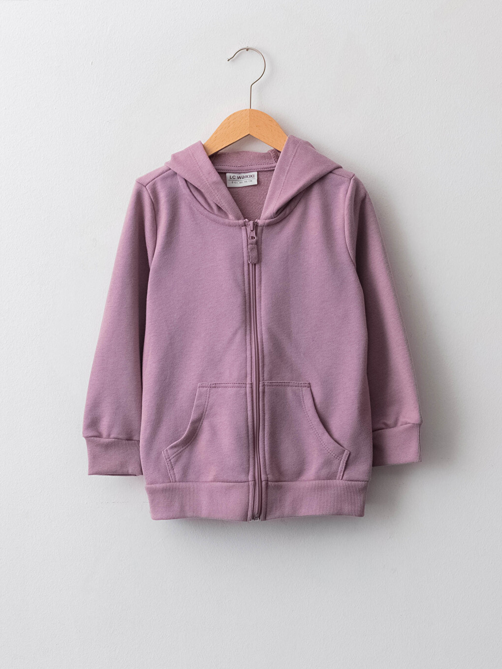 Hooded Basic Long Sleeve Girls' Zippered Sweatshirt