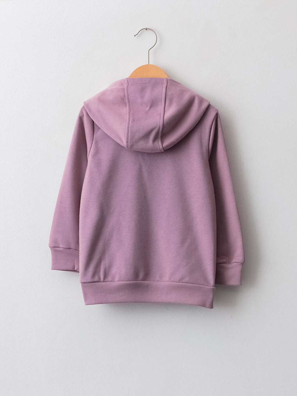 Hooded Basic Long Sleeve Girls' Zippered Sweatshirt-1