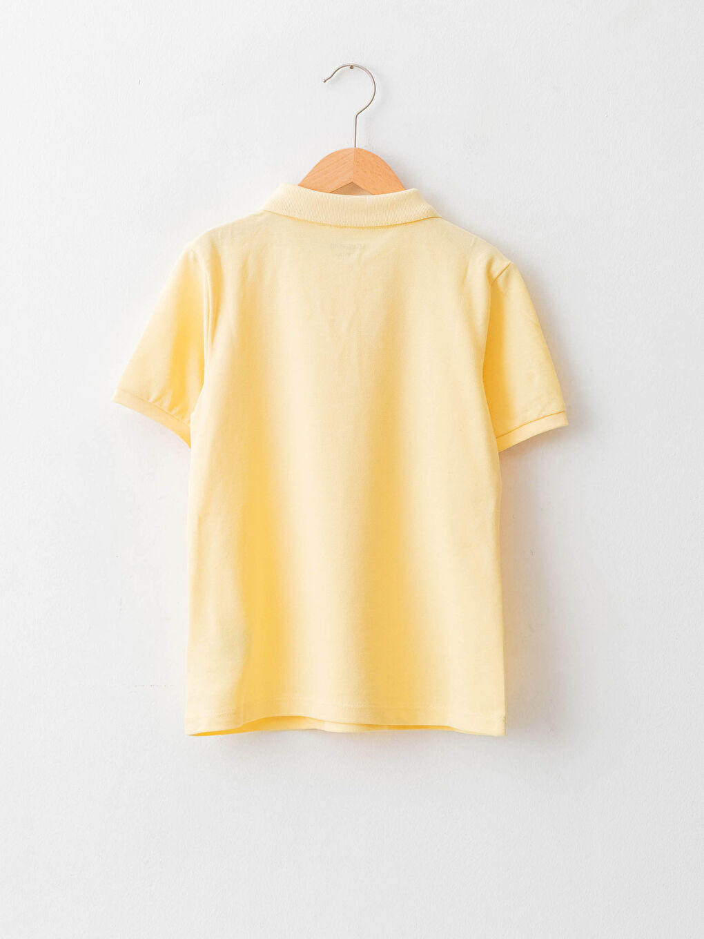Sarı Polo Yaka Basic Kısa Kollu Kız Çocuk Tişört-1