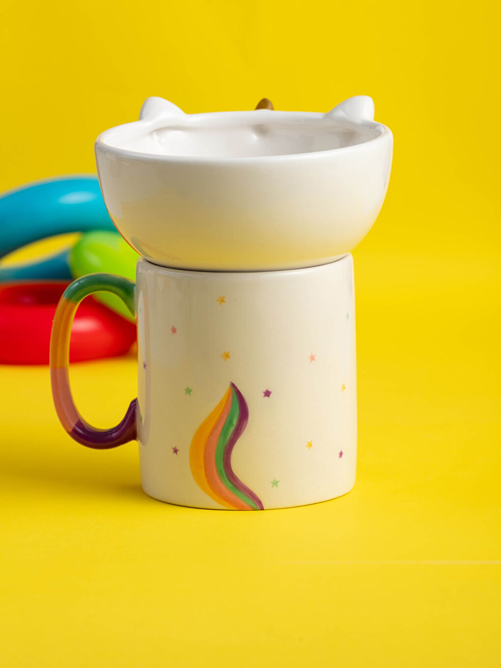 Printed Lid Ceramic Mug Cup 760 Ml-1