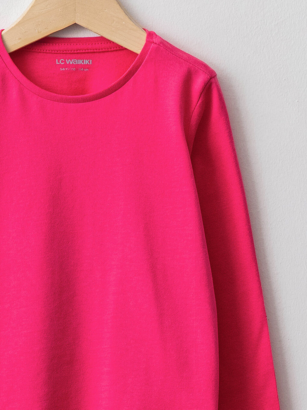 LCW Kids Rundhalsausschnitt Basic Langarm T-Shirt für Mädchen -W11503Z4-H6W