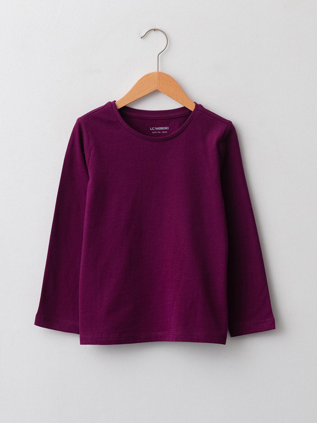 T-Shirt Basique à Manches Longues et Col Rond pour Filles