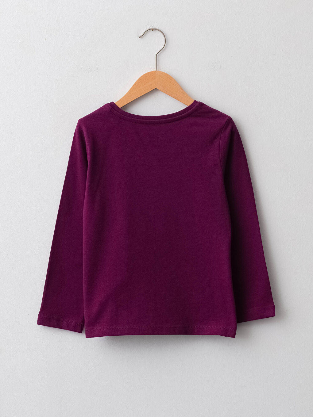 T-Shirt Basique à Manches Longues et Col Rond pour Filles-1