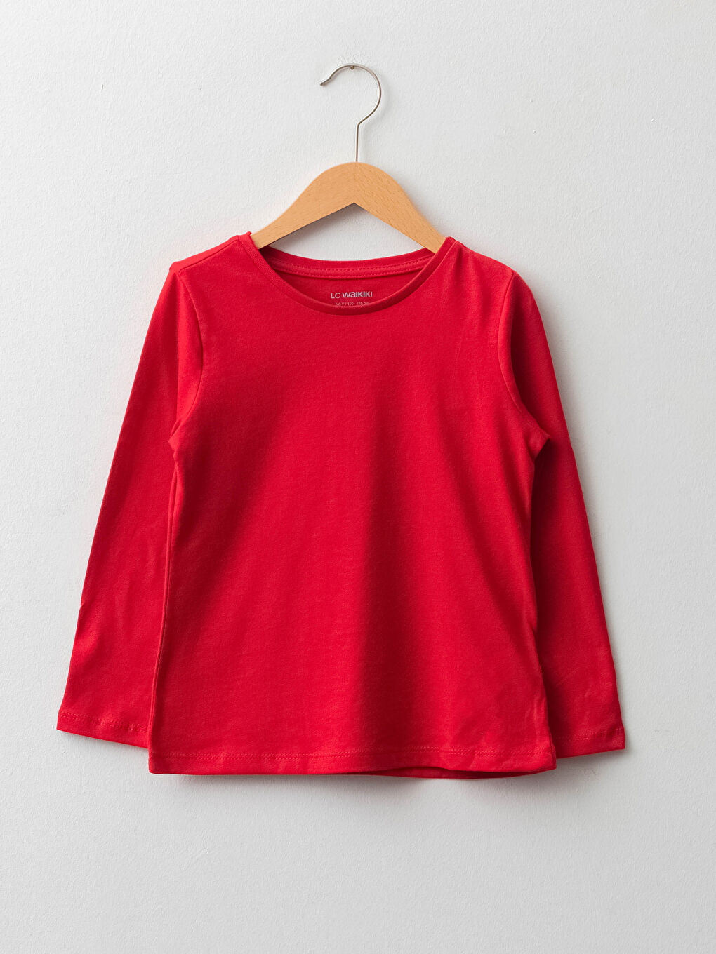 Crew Neck Basic Long Sleeve Girls' T-Shirt