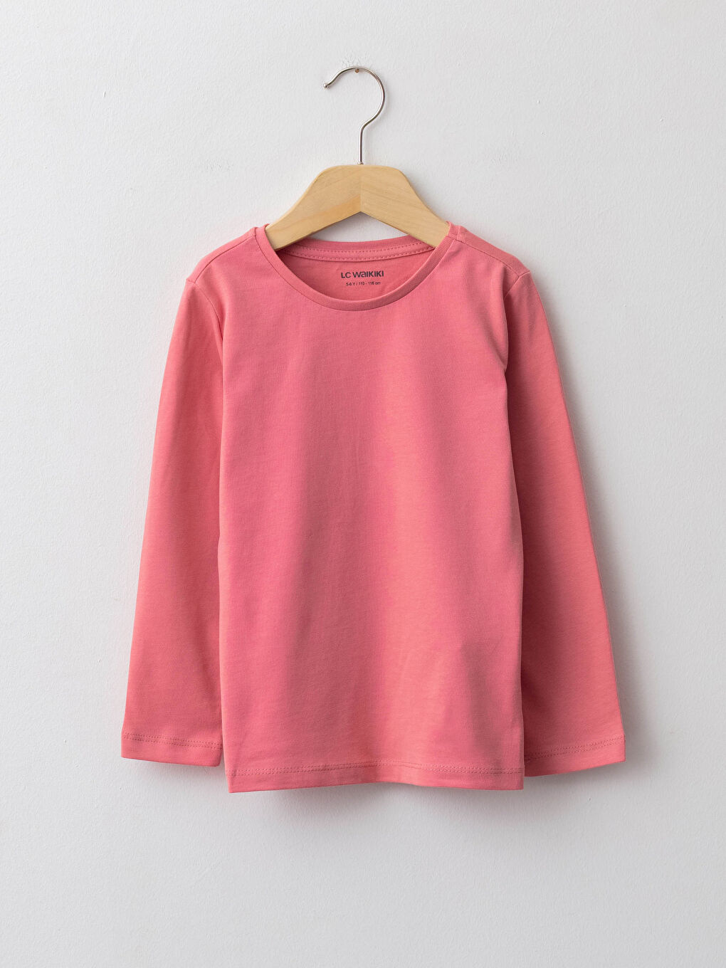 LCW Kids Crew Neck Basic Long Sleeve Girls' T-Shirt -W11503Z4-PCL