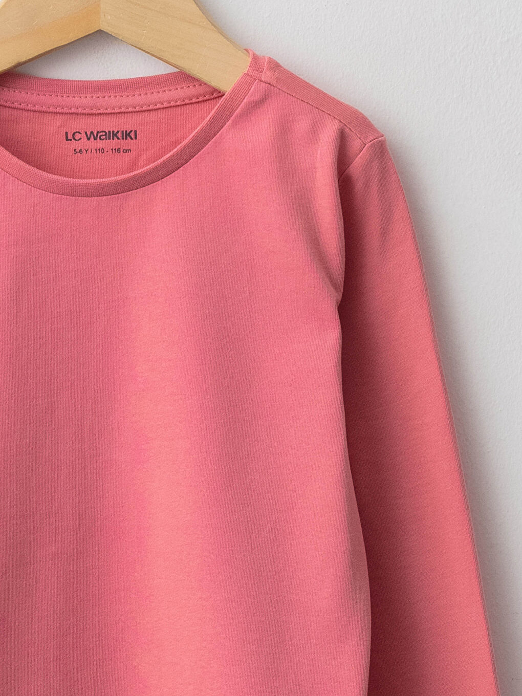LCW Kids Crew Neck Basic Long Sleeve Girls' T-Shirt -W11503Z4-PCL