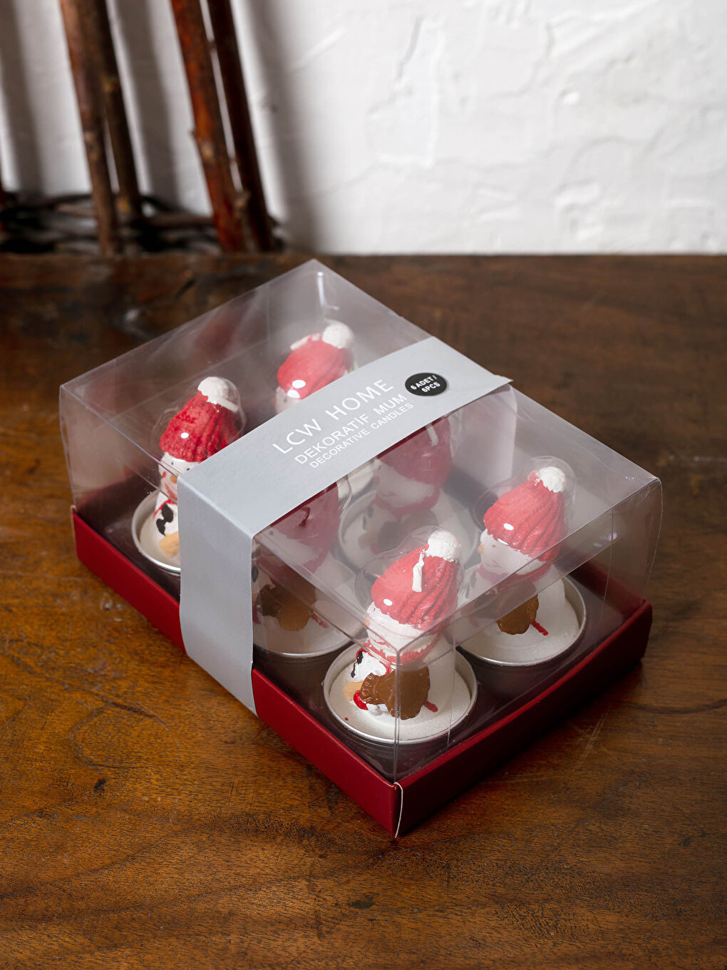 Χριστουγεννιάτικο Διακοσμητικό Σετ Κεριών με Σχέδιο Χιονάνθρωπου, 6 τεμαχίων-2