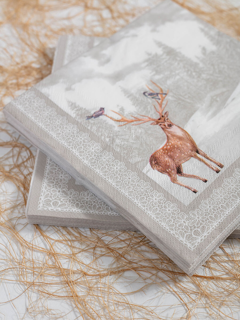 Коледни Тематични Отпечатани Хартиени Салфетки 20 Бр 33x33 См-1