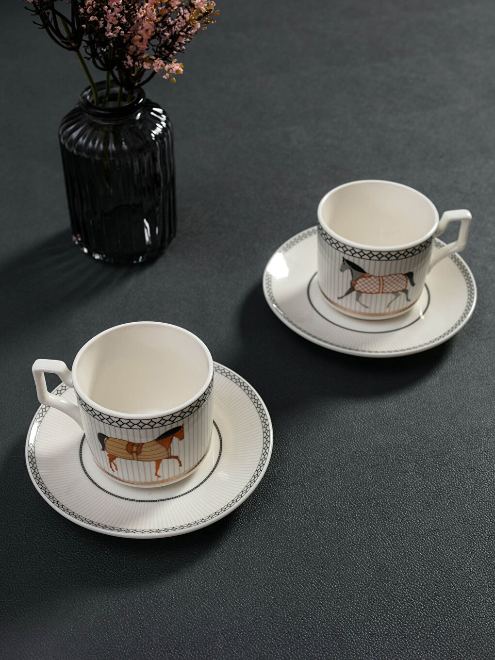LCW HOME Štampani porcelanski set za tursku kafu od 2 šoljice 90 ml -W11712Z8-F9C