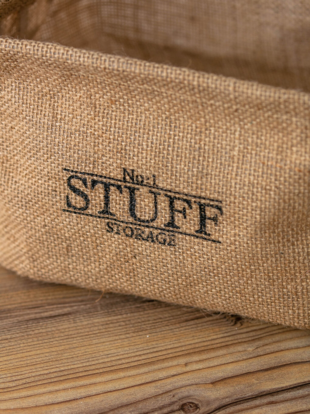 LCW HOME Slogan Printed Jute Organizer Basket 20x16x14 Cm -W11728Z8-LQJ