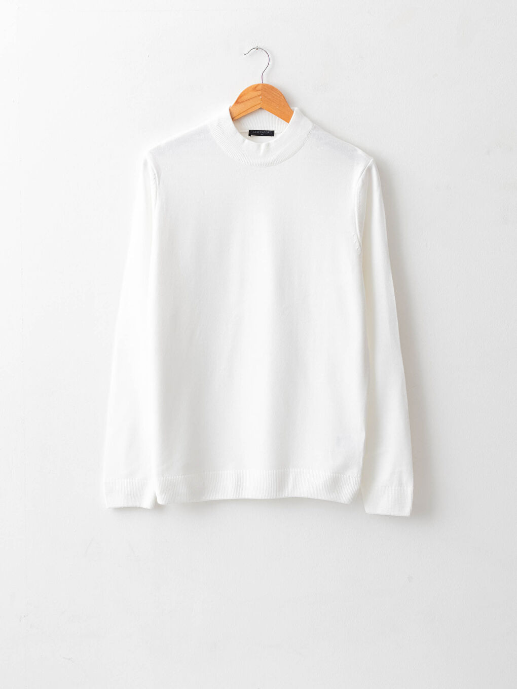 Ekru Yarım Balıkçı Yaka Uzun Kollu Erkek Triko Kazak-5