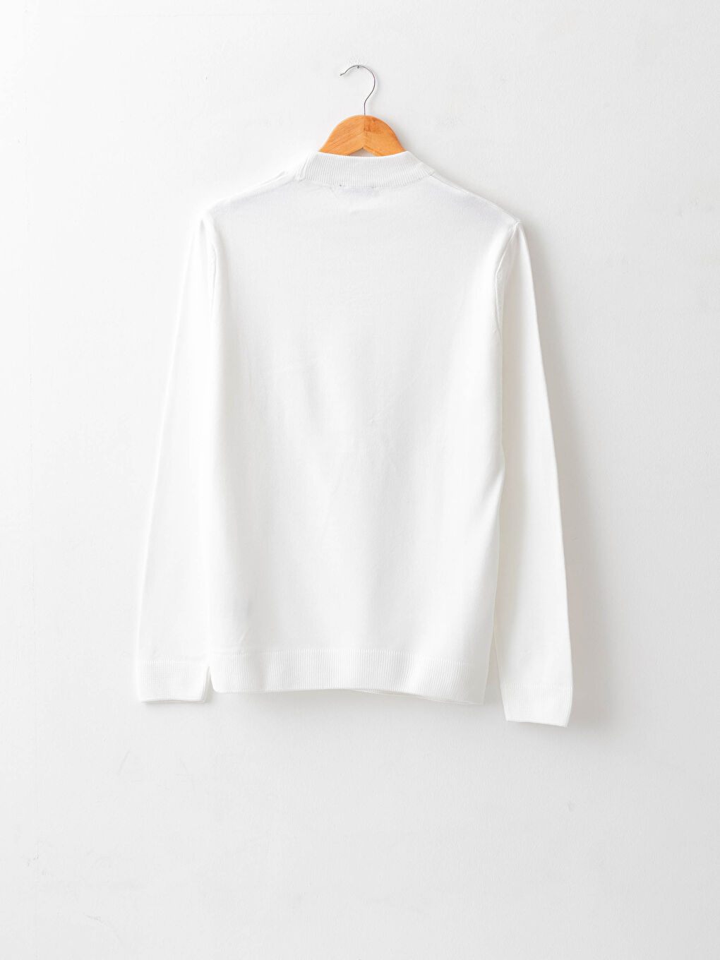 Ekru Yarım Balıkçı Yaka Uzun Kollu Erkek Triko Kazak-6