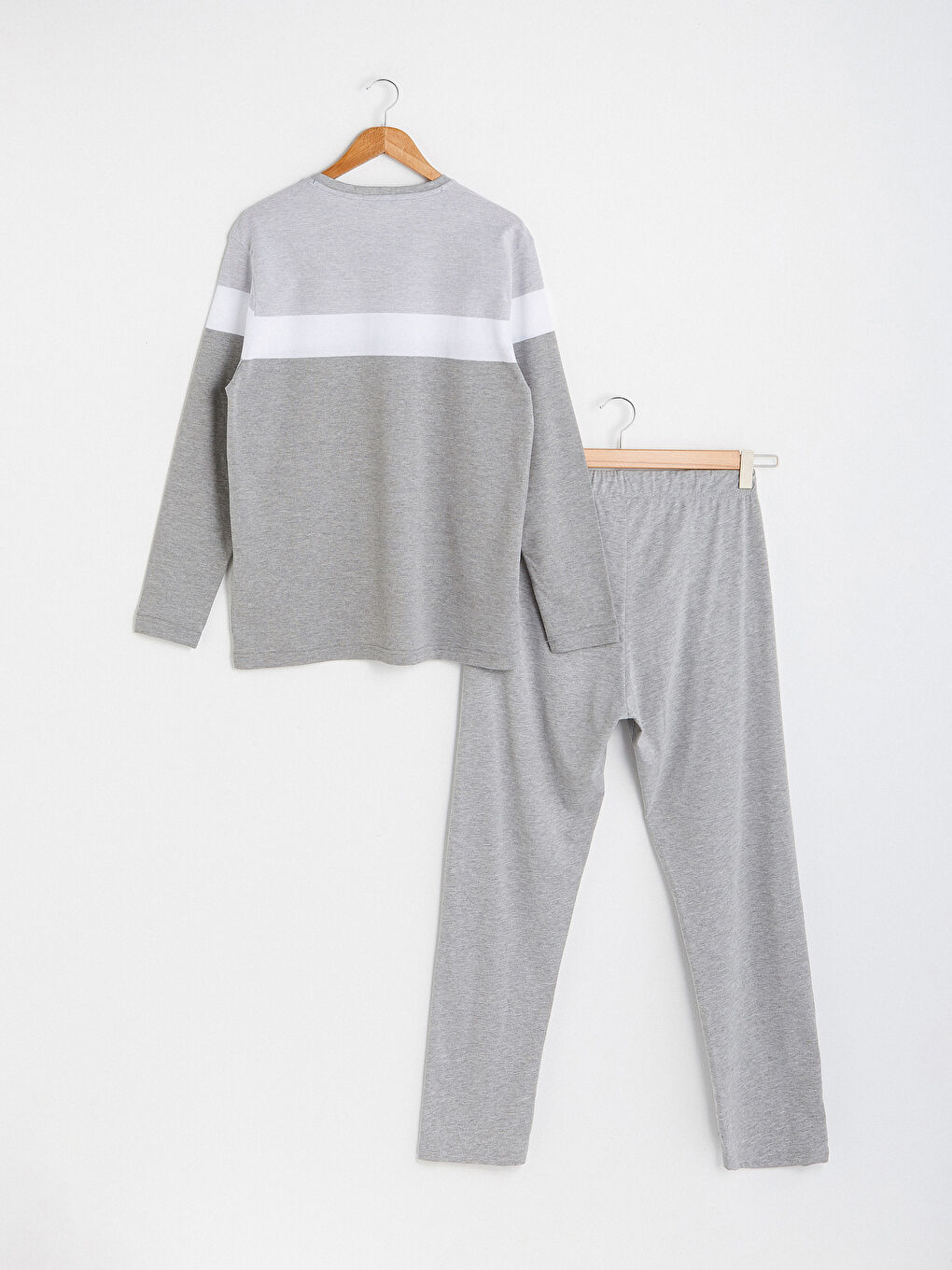 Gri Standart Kalıp Erkek Pijama Takımı-6