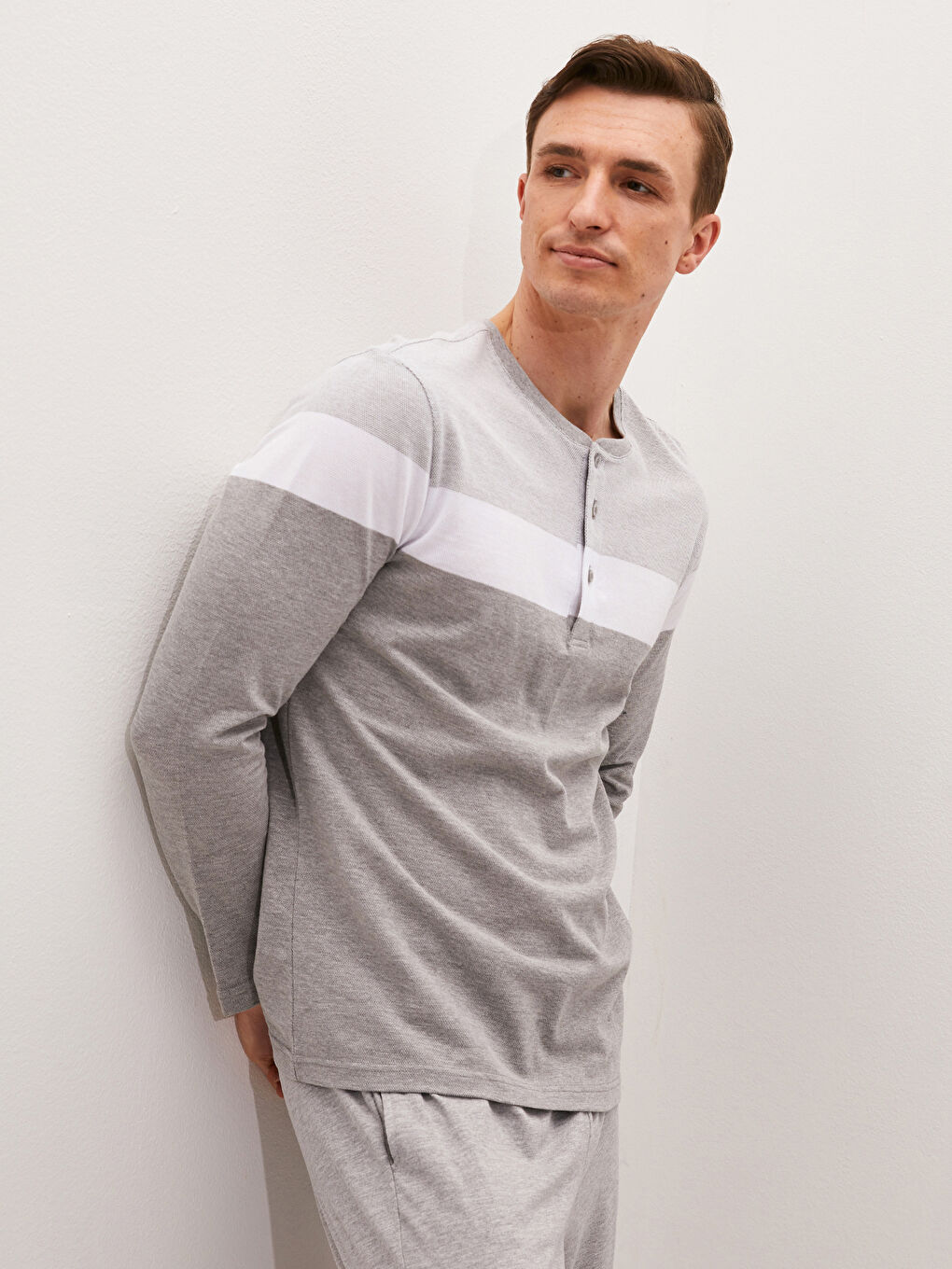 Gri Standart Kalıp Erkek Pijama Takımı