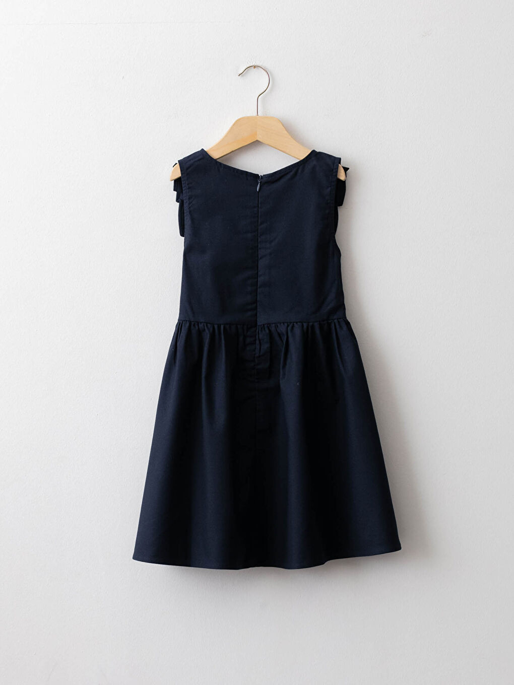 LCW Kids Crew Neck Ruffle Detail Girls' Dress -W11802Z4-HRC