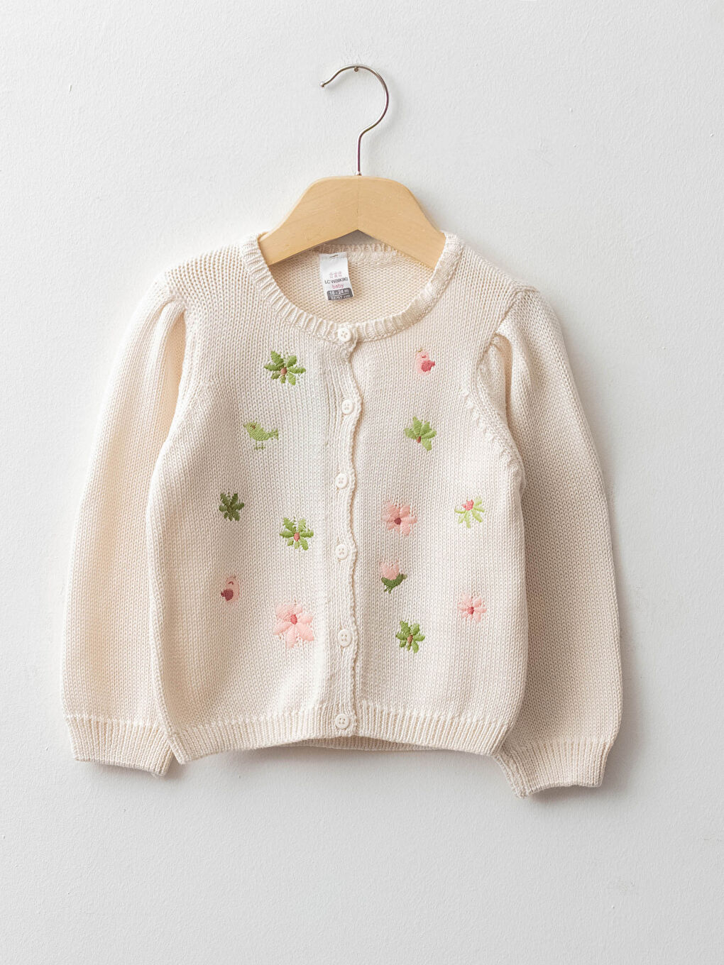 LCW baby Rundhalsausschnitt Langarm Gemusterte Baby Mädchen Strickjacke -W11849Z1-TH0