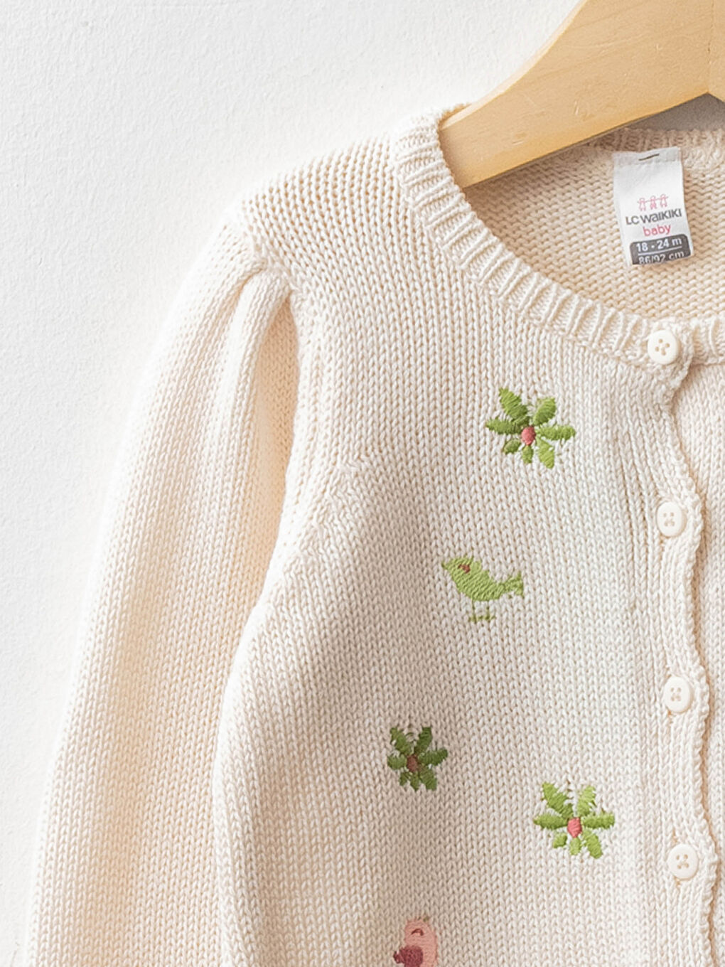 LCW baby Rundhalsausschnitt Langarm Gemusterte Baby Mädchen Strickjacke -W11849Z1-TH0