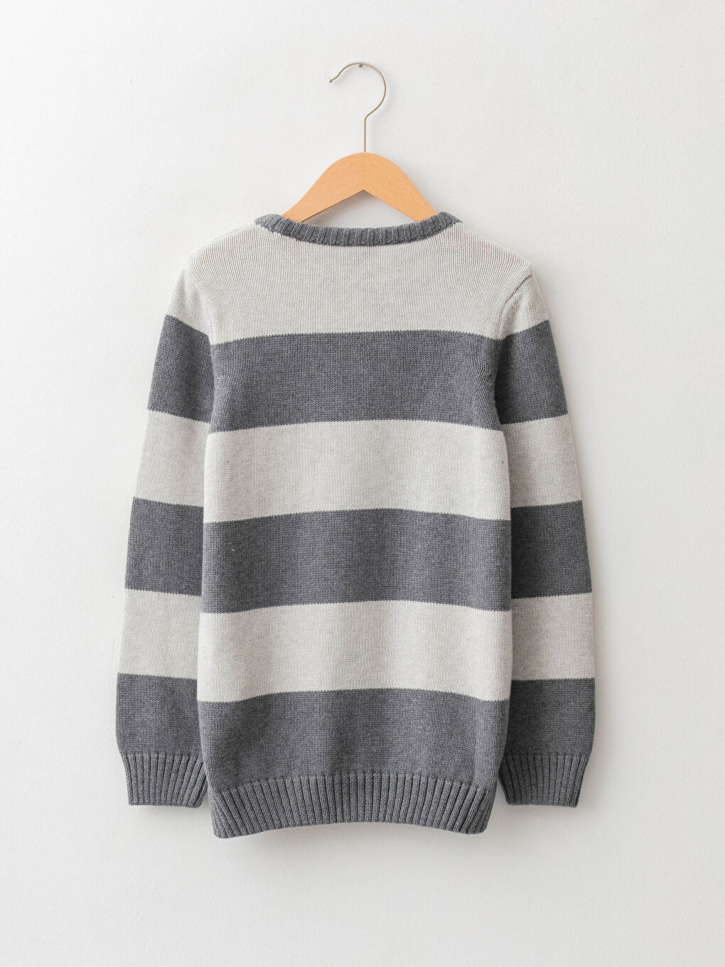 Crew Neck Striped Long Sleeve Boys' Knitwear Sweater-1