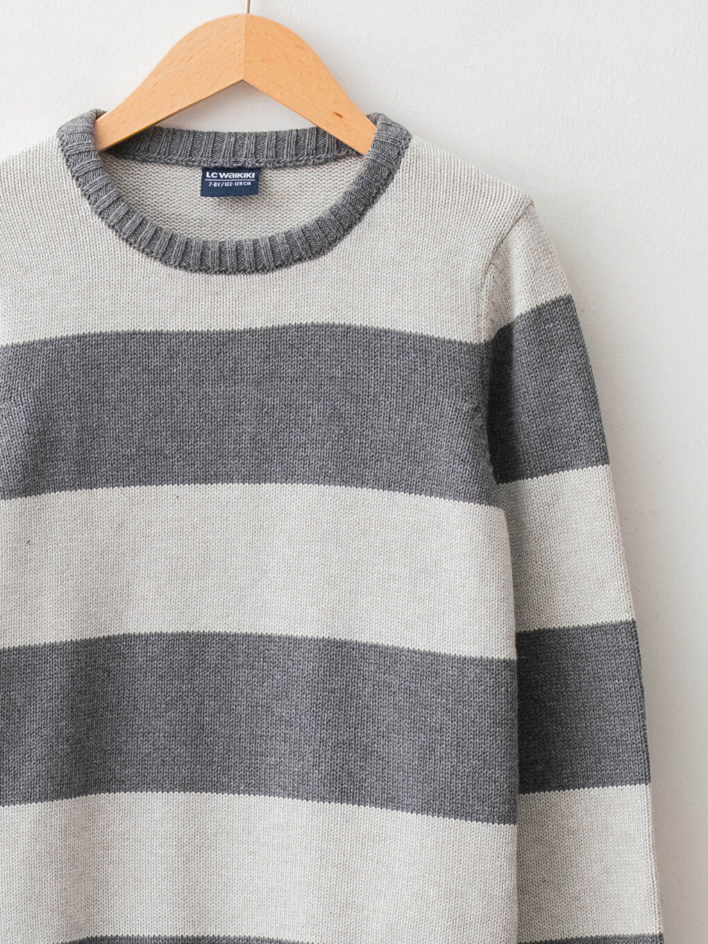 Crew Neck Striped Long Sleeve Boys' Knitwear Sweater-2