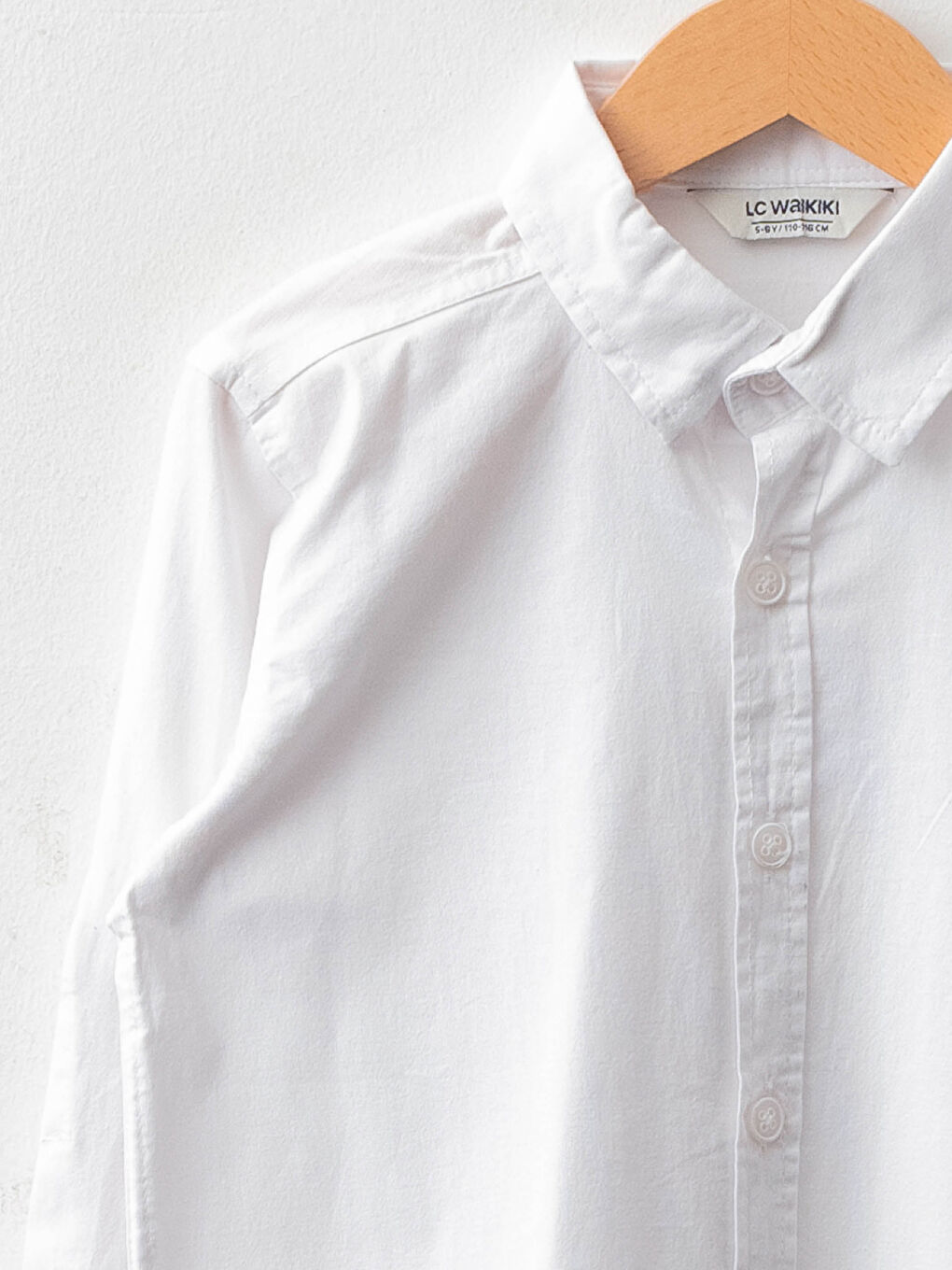 Beyaz Basic Uzun Kollu Poplin Erkek Çocuk Gömlek-2