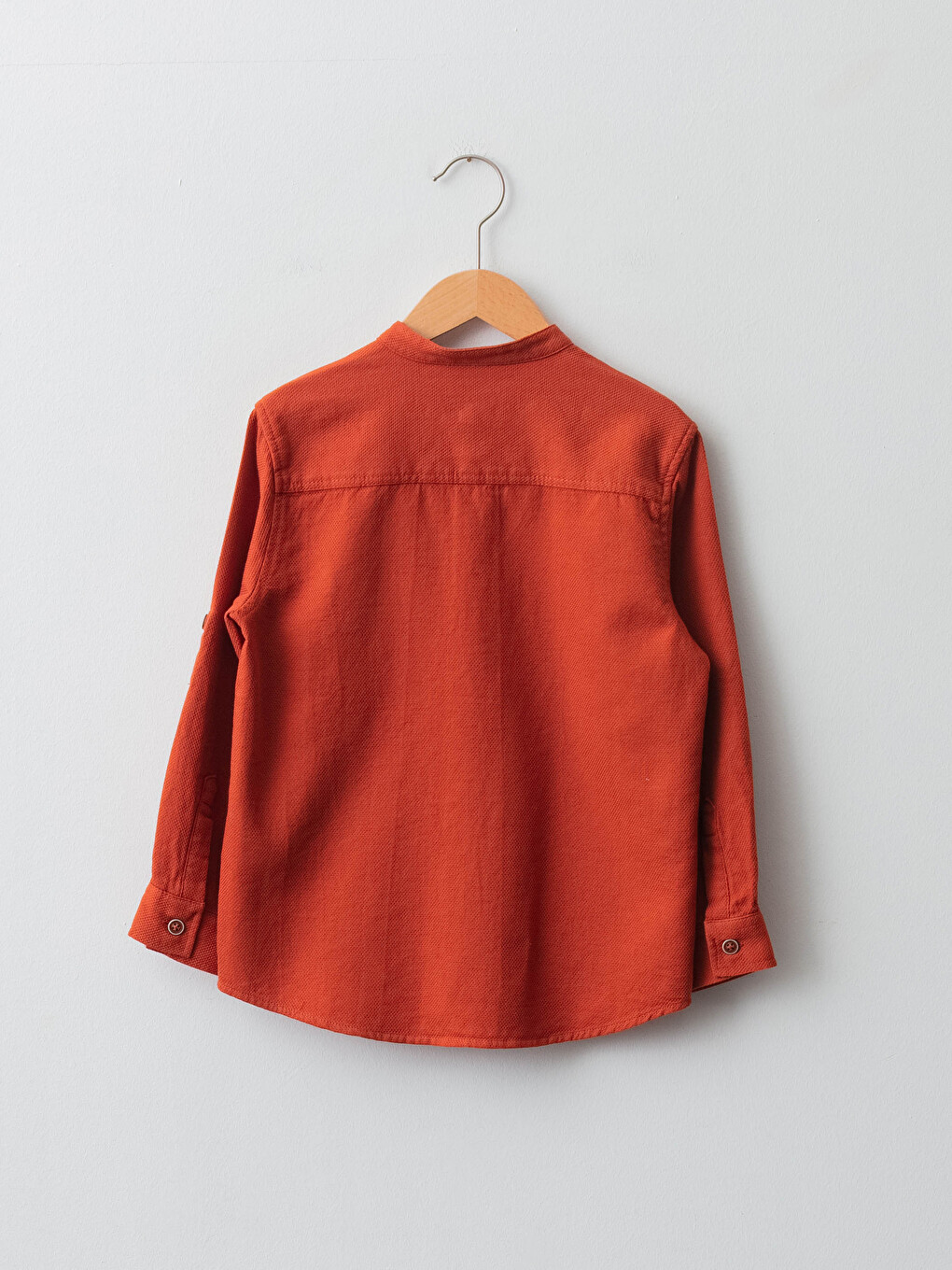 Grandad Collar Dobby Long Sleeve Boy Shirt-1