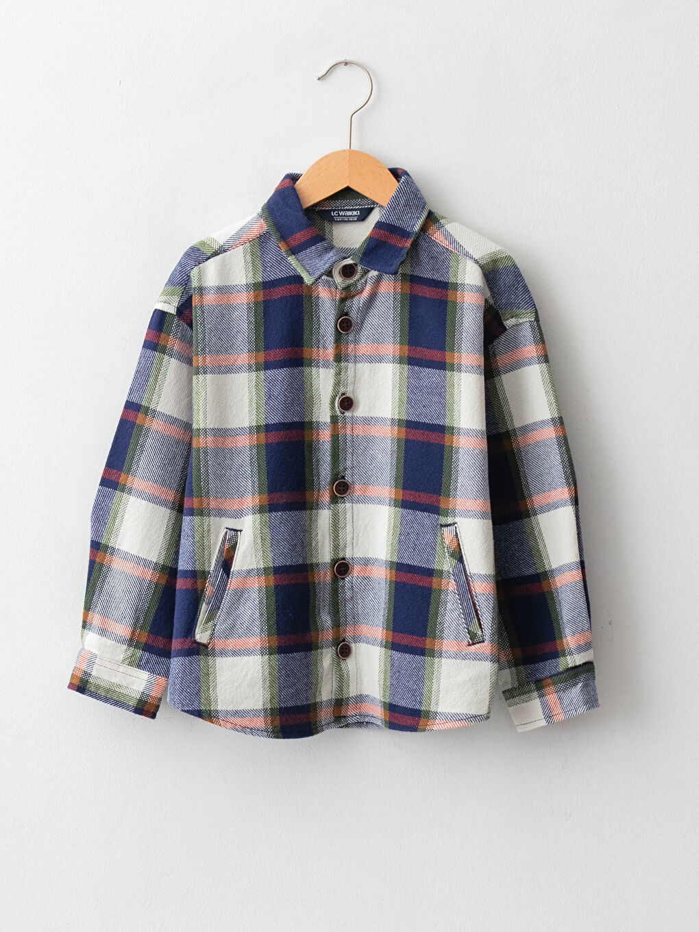 Haki Ekose Uzun Kollu Erkek Çocuk Oduncu Gömlek-4