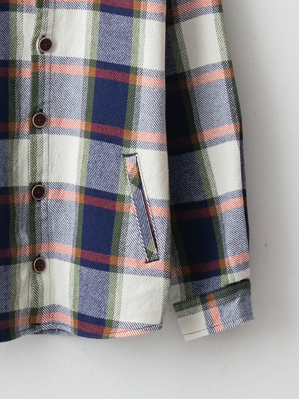 Haki Ekose Uzun Kollu Erkek Çocuk Oduncu Gömlek-6