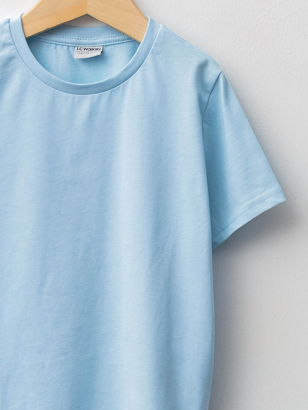 تيشيرت للأولاد برقبة دائرية أساسية وكم قصير-2