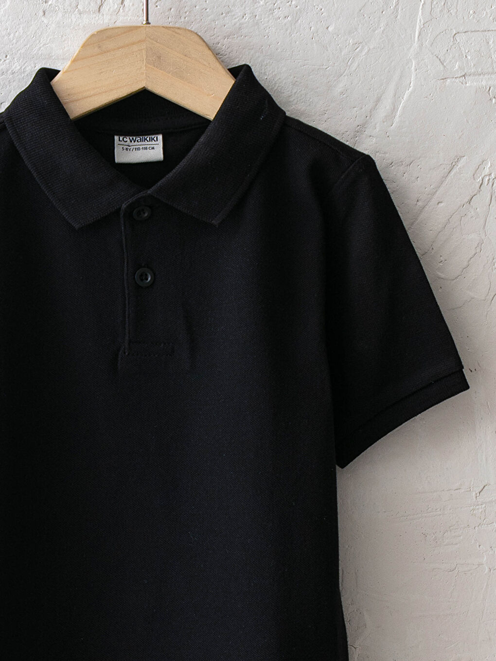 Polo Neck Basic Short Sleeve Boys' T-Shirt-2
