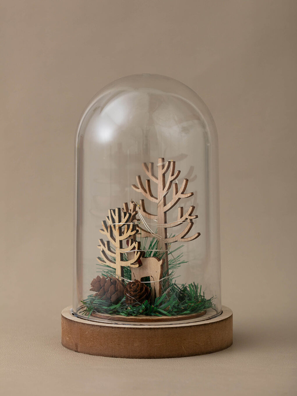 Renksiz Yılbaşı Temalı Dekoratif Led Işıklı Masa Süsü 11x11x10 cm-2