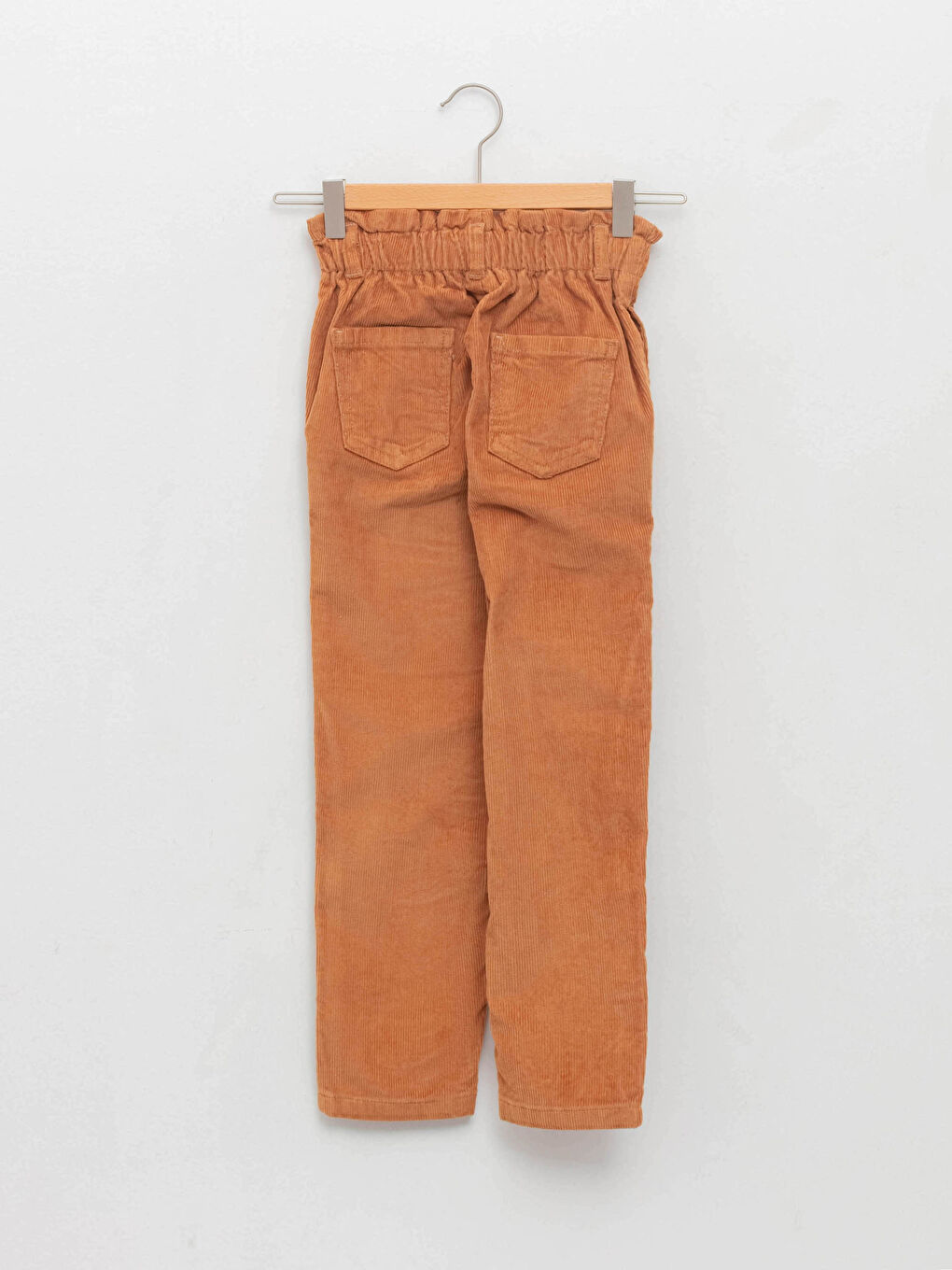 Elastic Waist Basic Velvet Girl Trousers-7