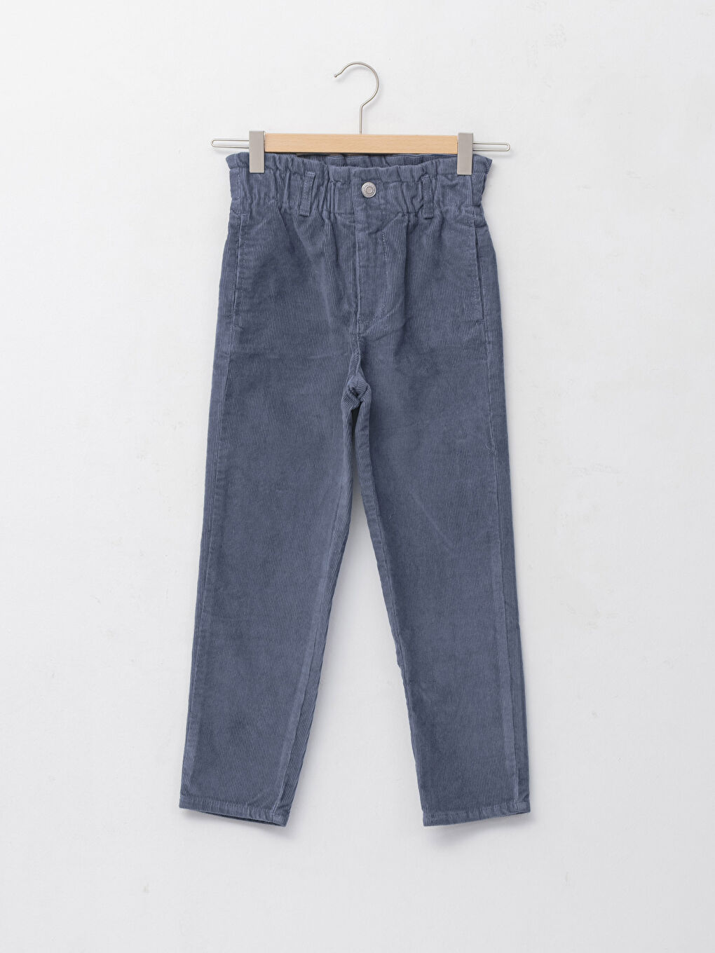 Elastic Waist Basic Velvet Girl Trousers