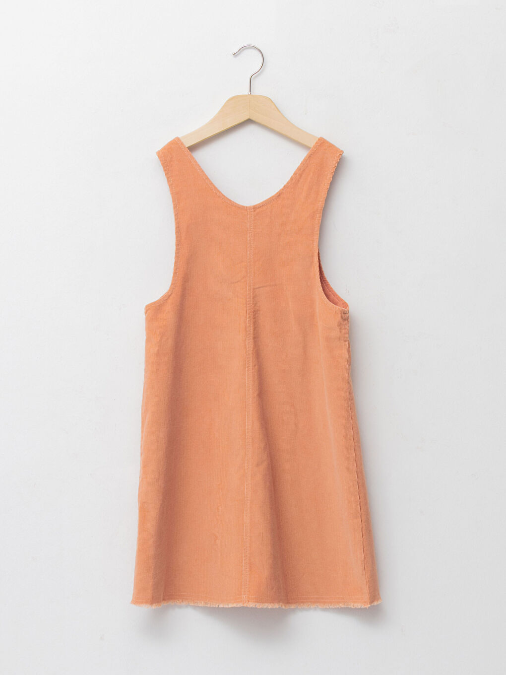 LCW Kids Kare Yaka Basic Kadife Kız Çocuk Salopet Elbise -W12391Z4-GD9