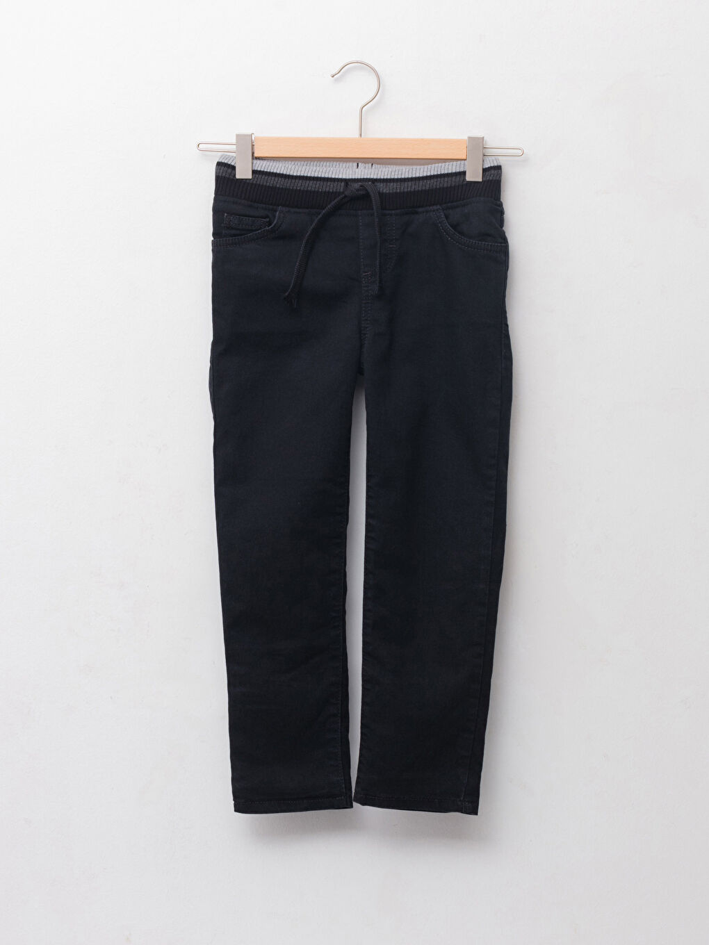 Jean Garçon à Taille Élastiquée Doublé Polaire-1