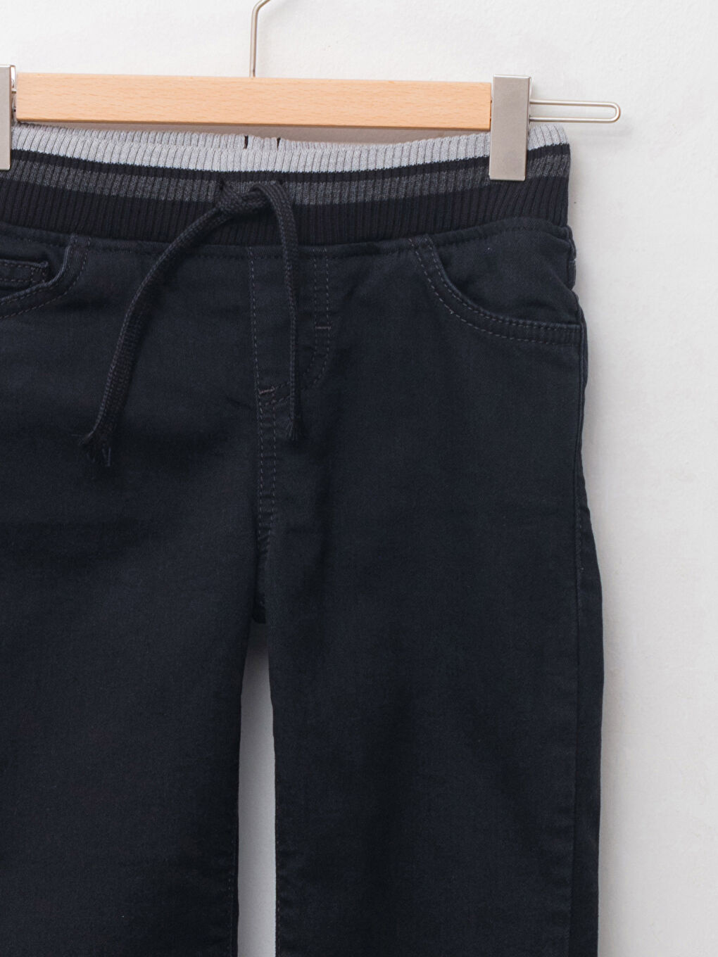 Jean Garçon à Taille Élastiquée Doublé Polaire-5