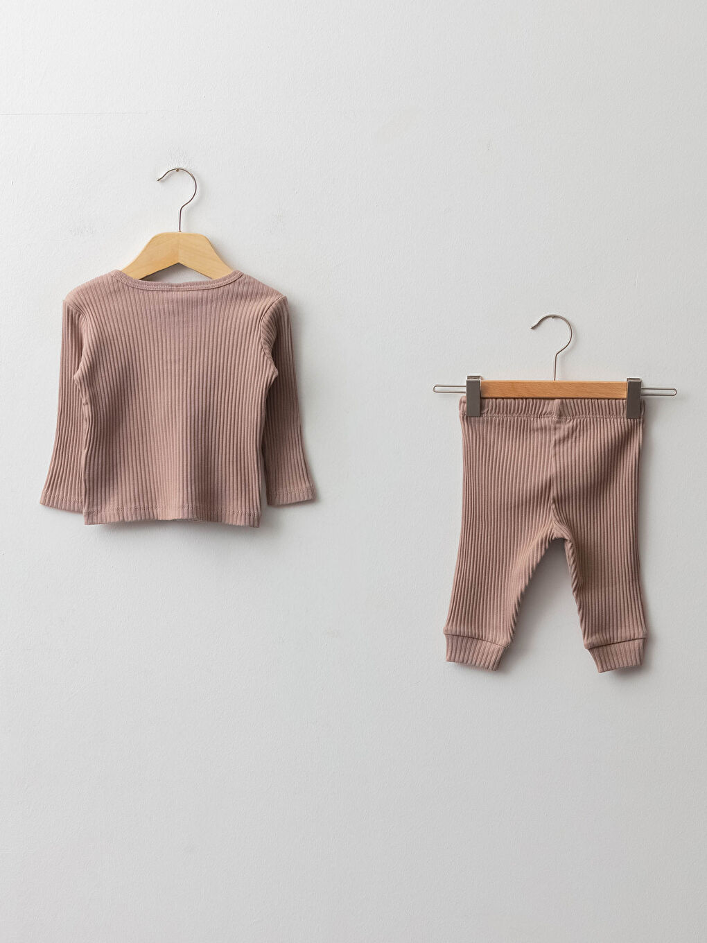 Crew Neck Long Sleeve Basic Baby Boy Pajama Set-1