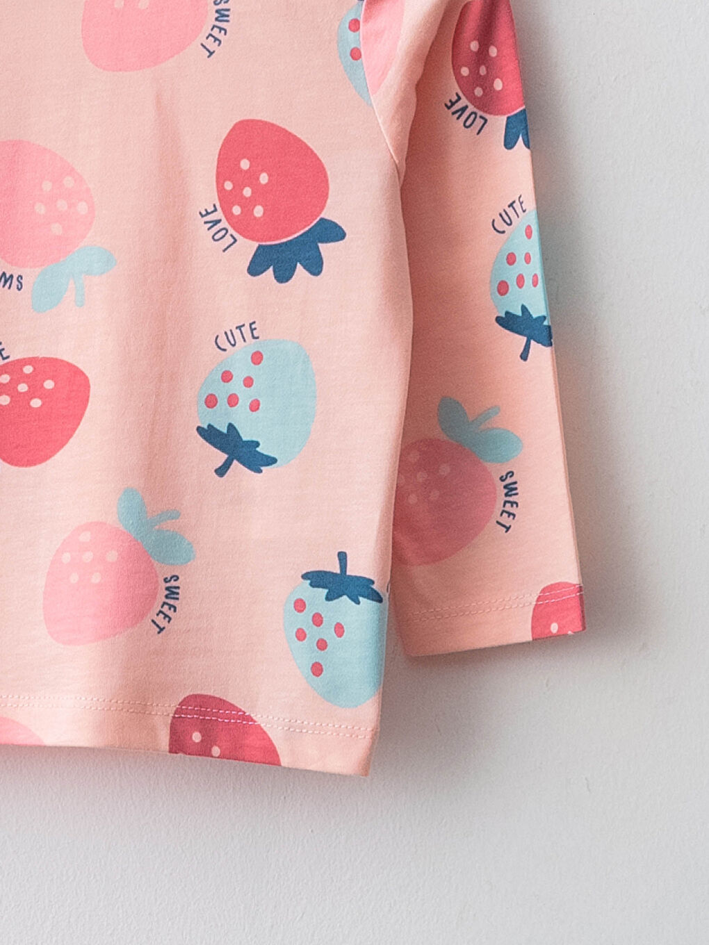 Crew Neck Long Sleeve Printed Baby Girls' Pyjama Set-2