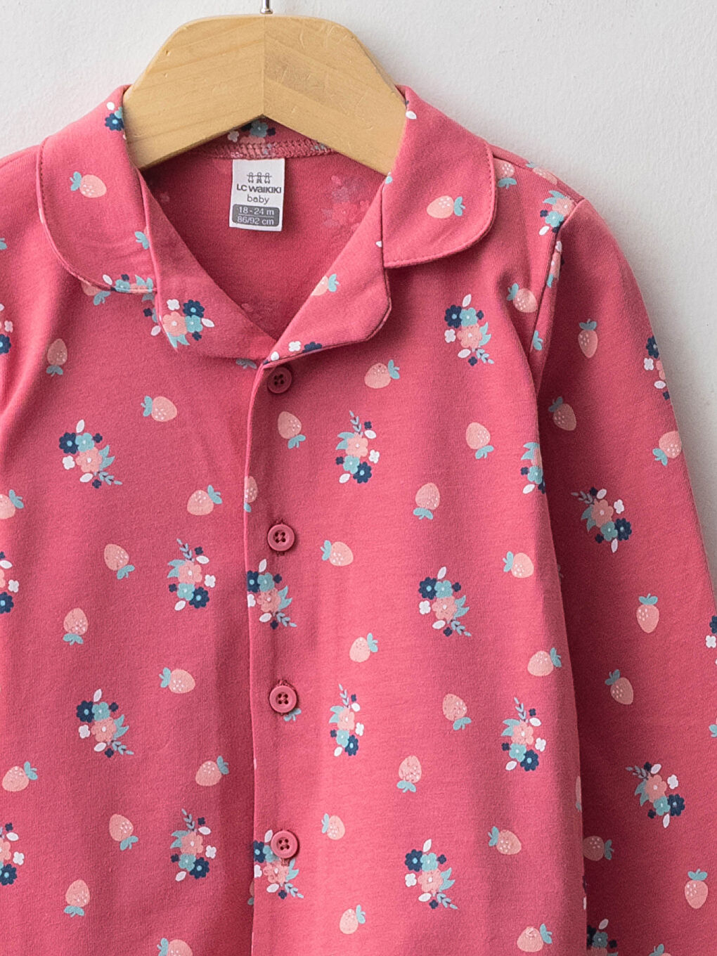 LCW baby Shirt Collar Long Sleeve Patterned Cotton Girl Baby Pajamas Team -W12535Z1-LT2