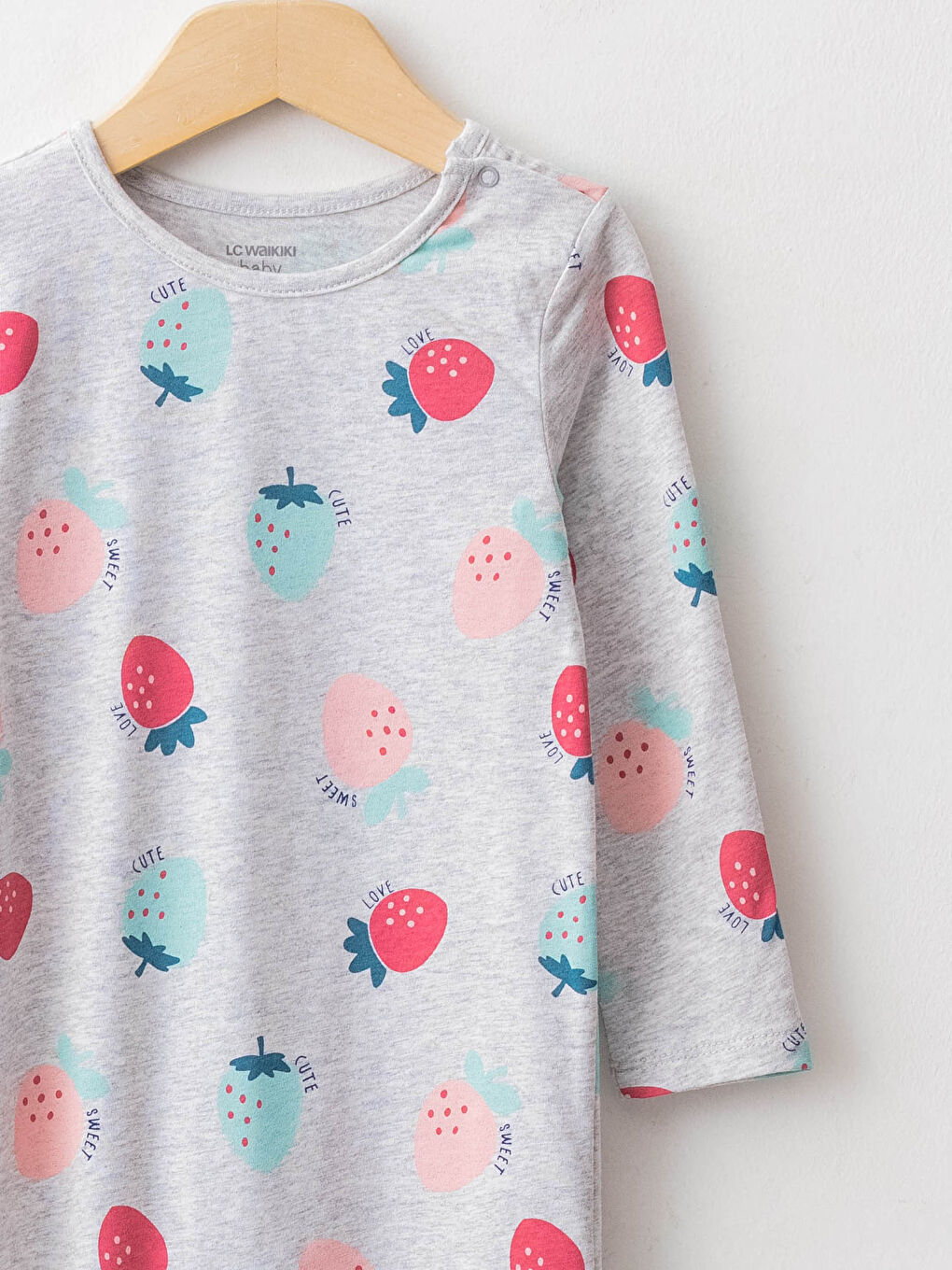 بيبيبي ياقة دائرية كم طويل مطبوع قطن سلوبيت بنات رضع-2